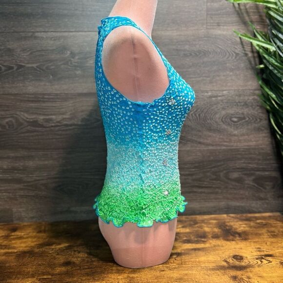 Chaudry KC Blue and Green Sequin Stretch Tank Top, Green/Blue. Size Medium. NWT! - Picture 4 of 11